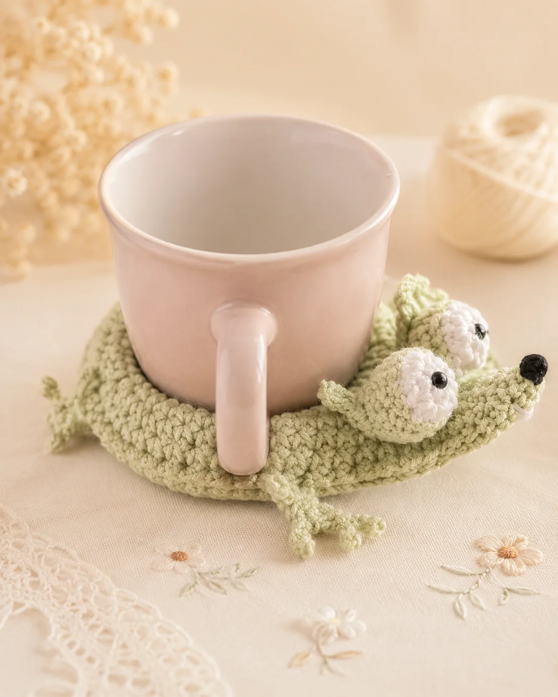 Taza tejida al crochet